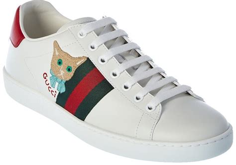 gucci sneakers cat|leather Gucci sneakers.